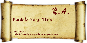Munkácsy Alex névjegykártya